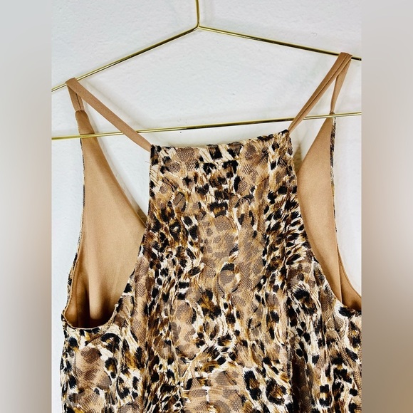 Love J Women's Small Leopard Print Sheer Tank Top Layered V-Neck Cami Blouse - Picture 10 of 15